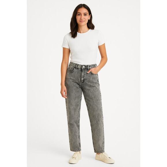 Pacsun Women’s Jeans Size 24 High Rise Straight Acid Wash Gray Denim 100% Cotton - Picture 1 of 8